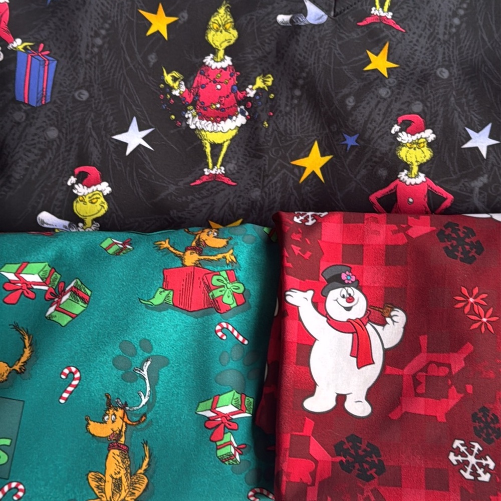 Christmas holiday scrub top bundle